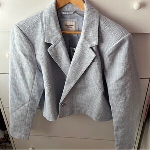 NWT ABERCROMBIE LIGHT BLUE LINEN BLAZER